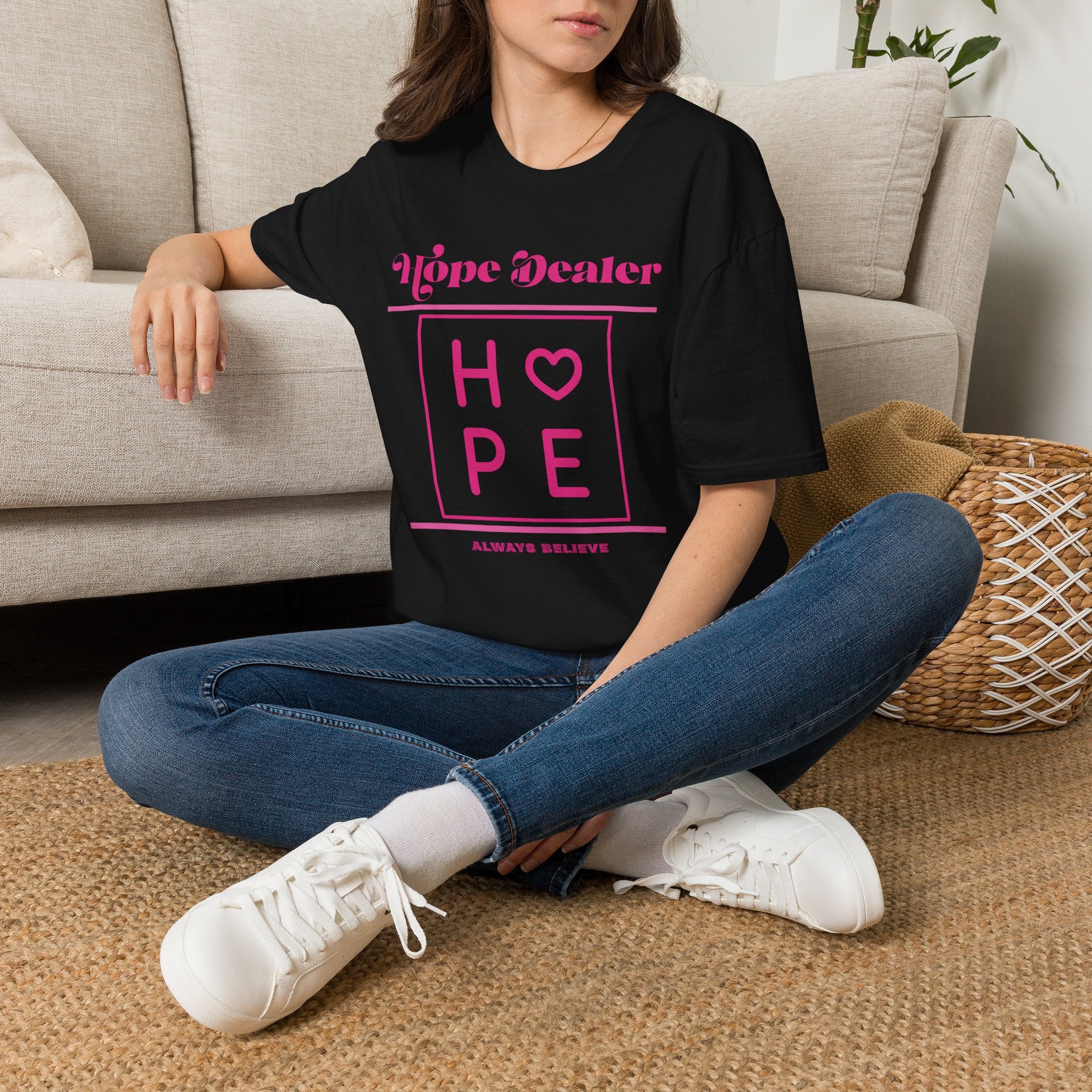 Hope Dealer Graphic Tee — Pink Inspirational T-Shirt