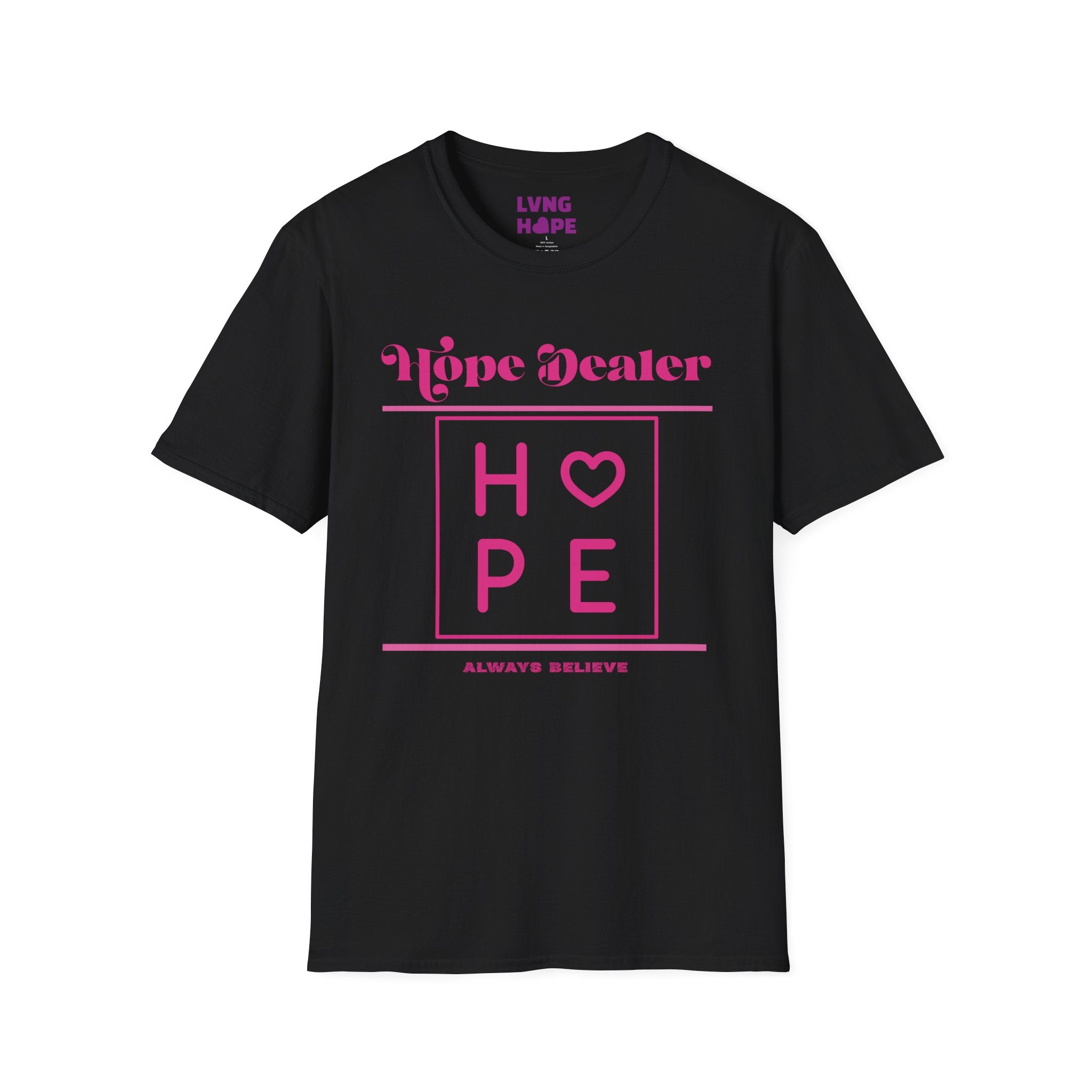 Hope Dealer Graphic Tee — Pink Inspirational T-Shirt