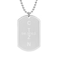 CTZN Vertical Engraved Dog Tag with Chain | Est. 33 A.D.