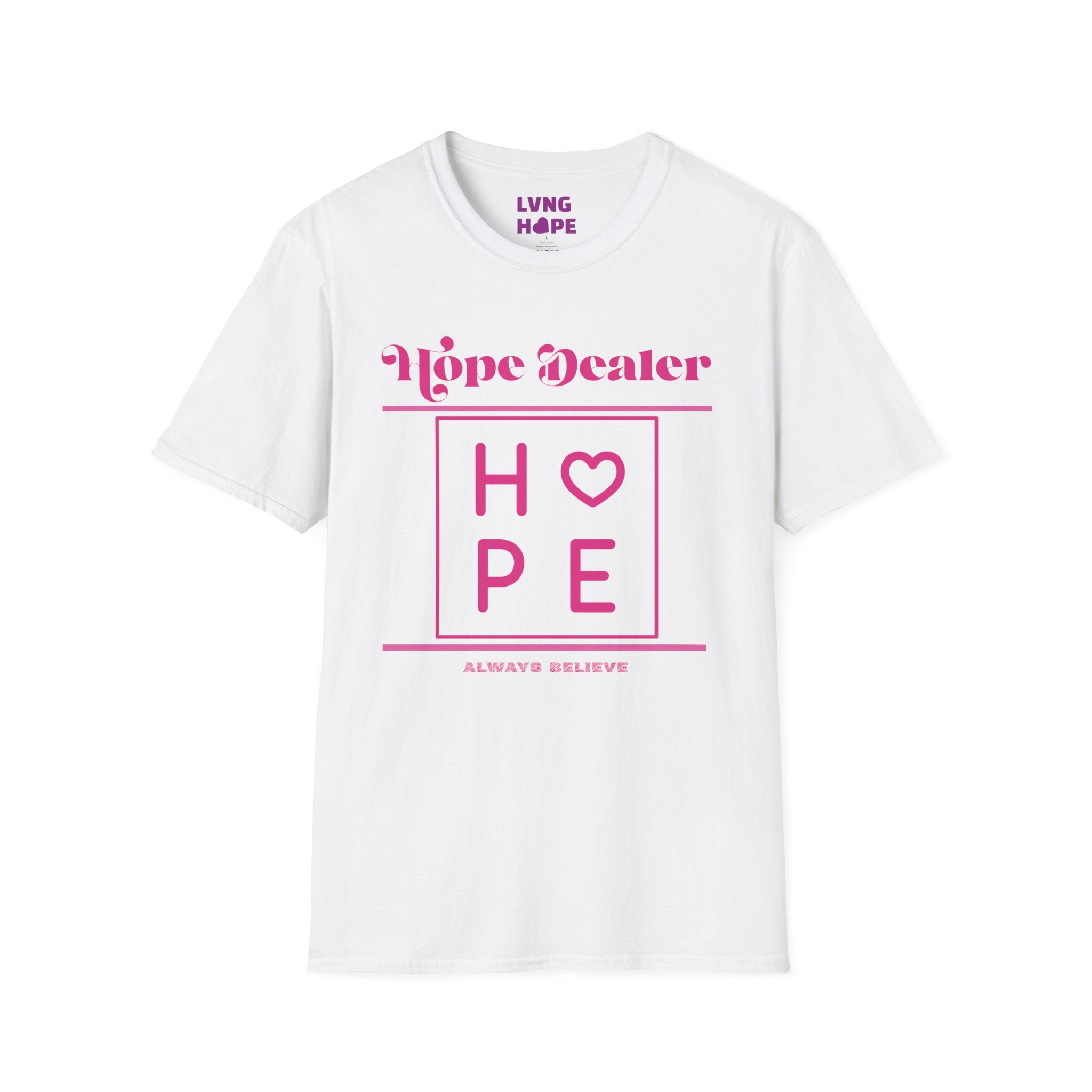 Hope Dealer Graphic Tee — Pink Inspirational T-Shirt