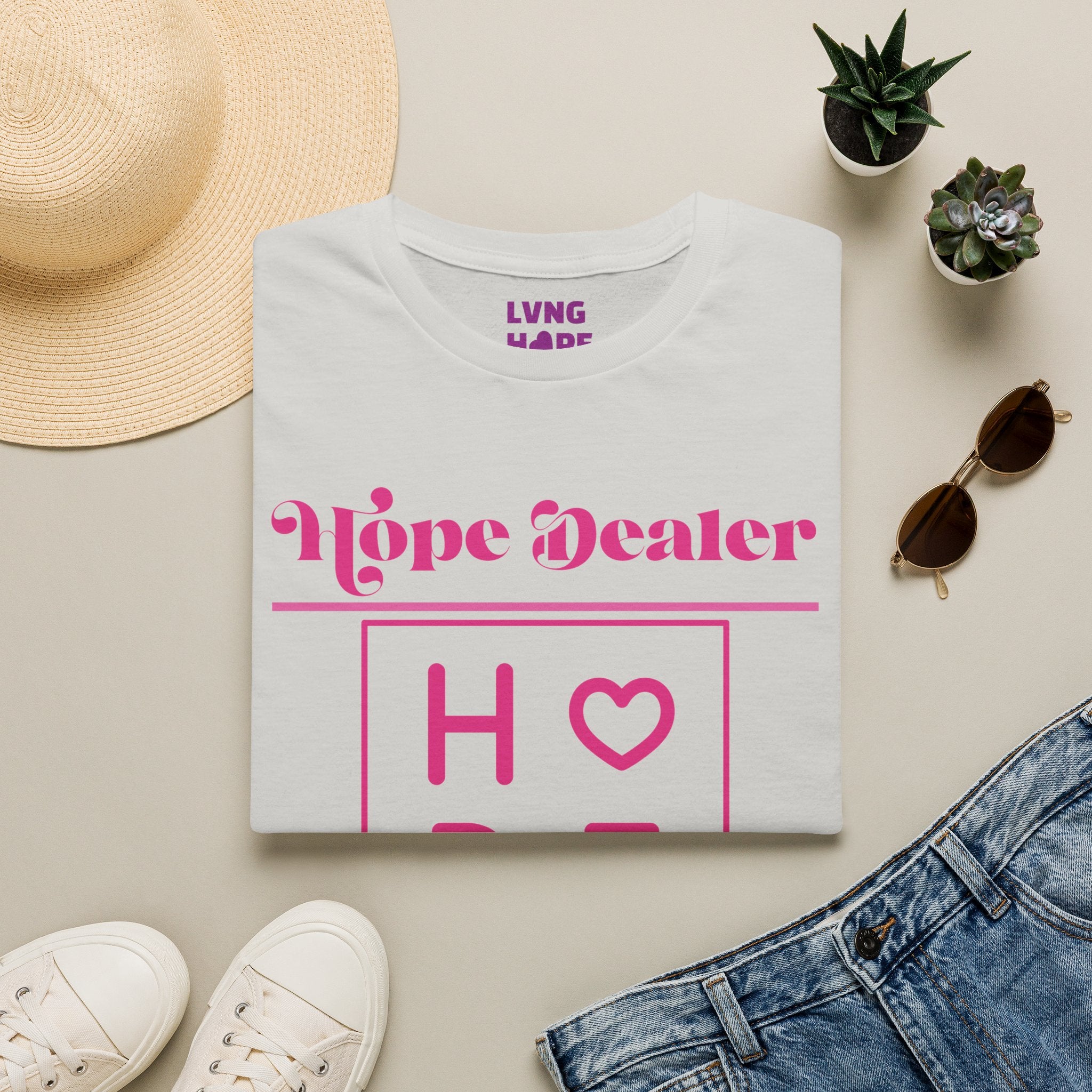 Hope Dealer Graphic Tee — Pink Inspirational T-Shirt