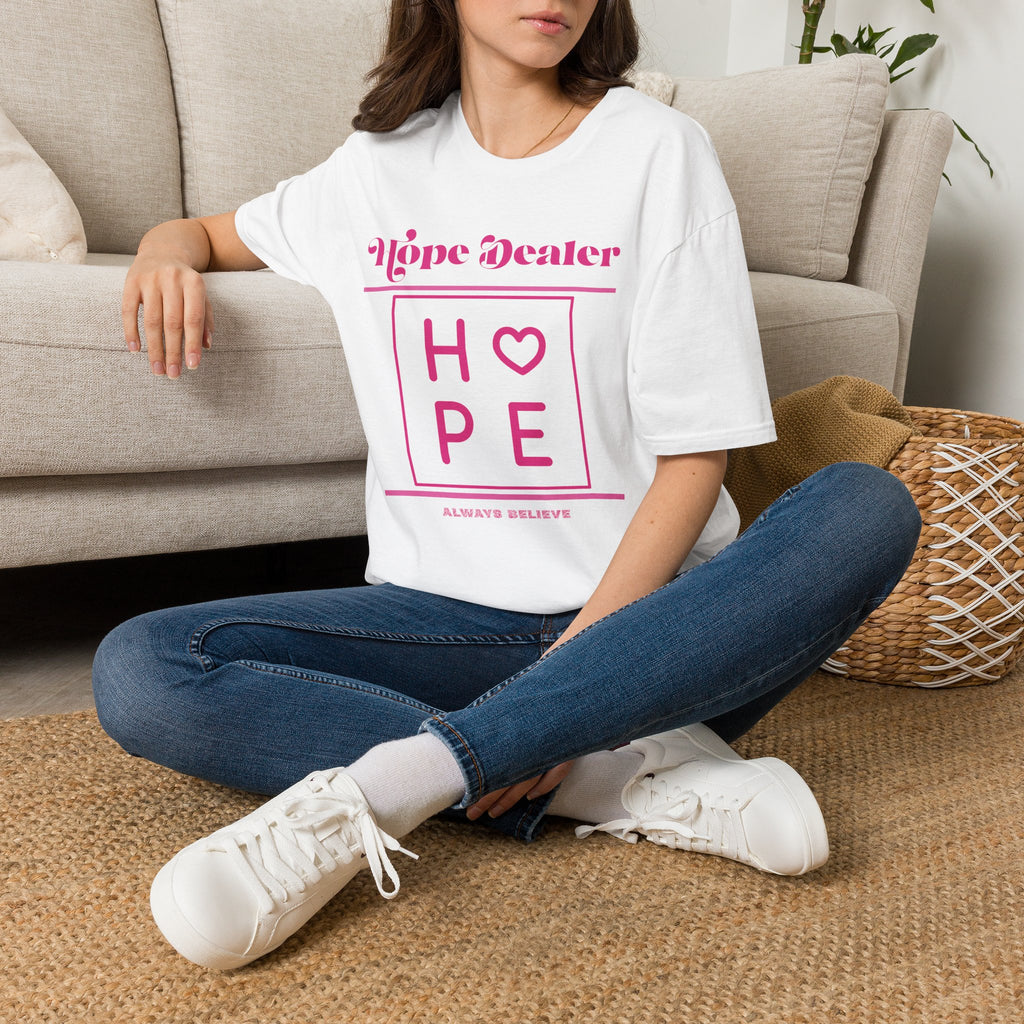Hope Dealer Graphic Tee — Pink Inspirational T-Shirt