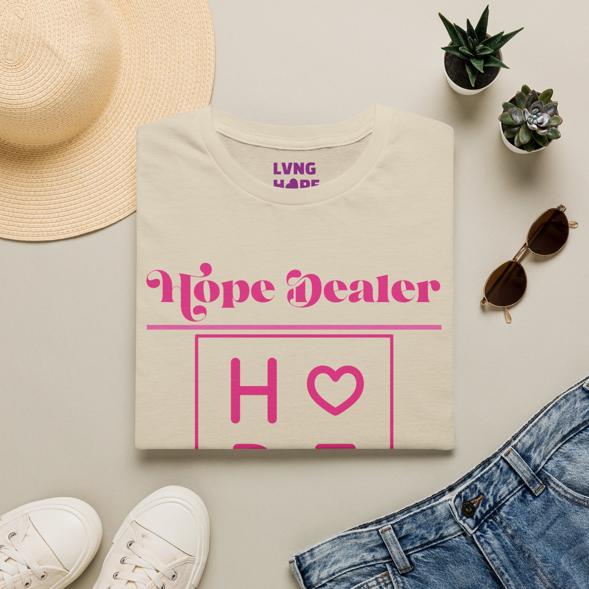 Hope Dealer Graphic Tee — Pink Inspirational T-Shirt