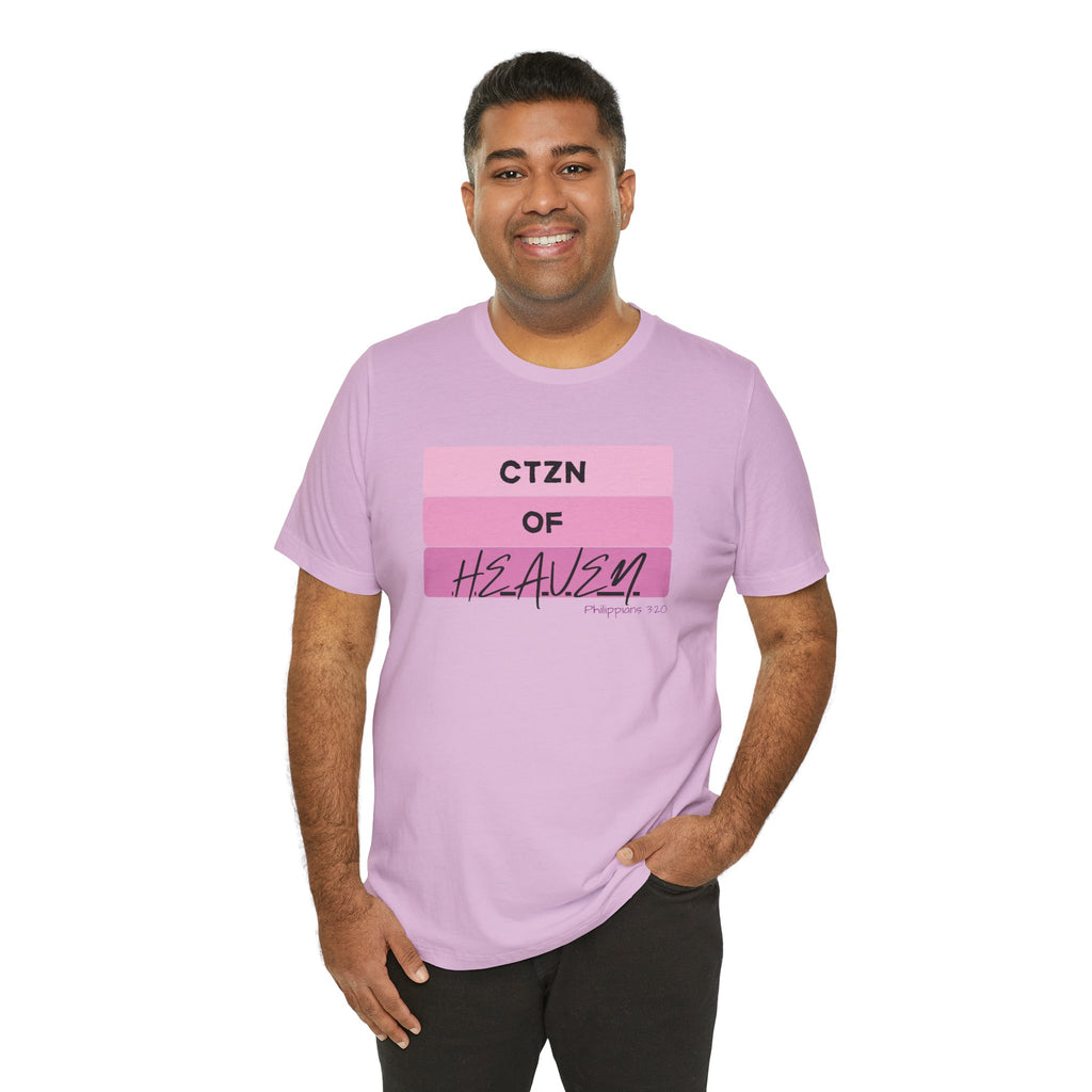 Citizen of Heaven Tee — Pink Bar Script Christian Faith T‑Shirt