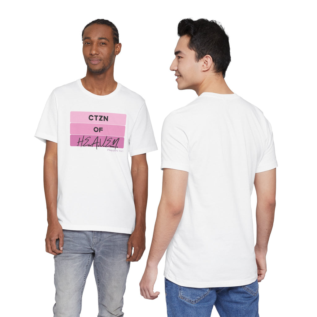 Citizen of Heaven Tee — Pink Bar Script Christian Faith T‑Shirt