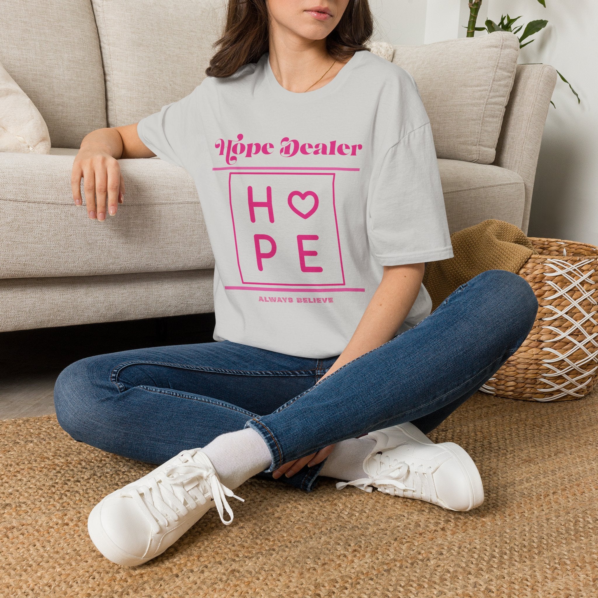 Hope Dealer Graphic Tee — Pink Inspirational T-Shirt