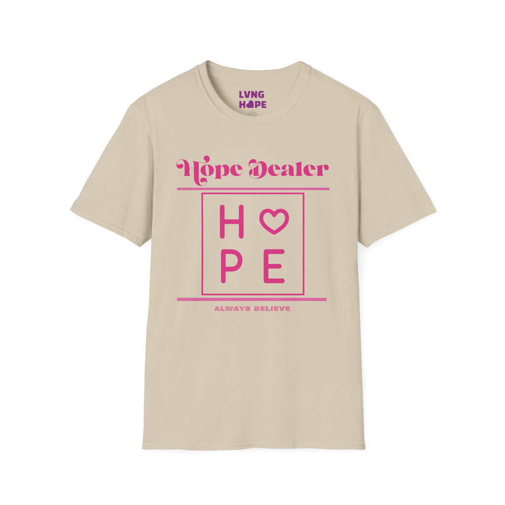 Hope Dealer Graphic Tee — Pink Inspirational T-Shirt