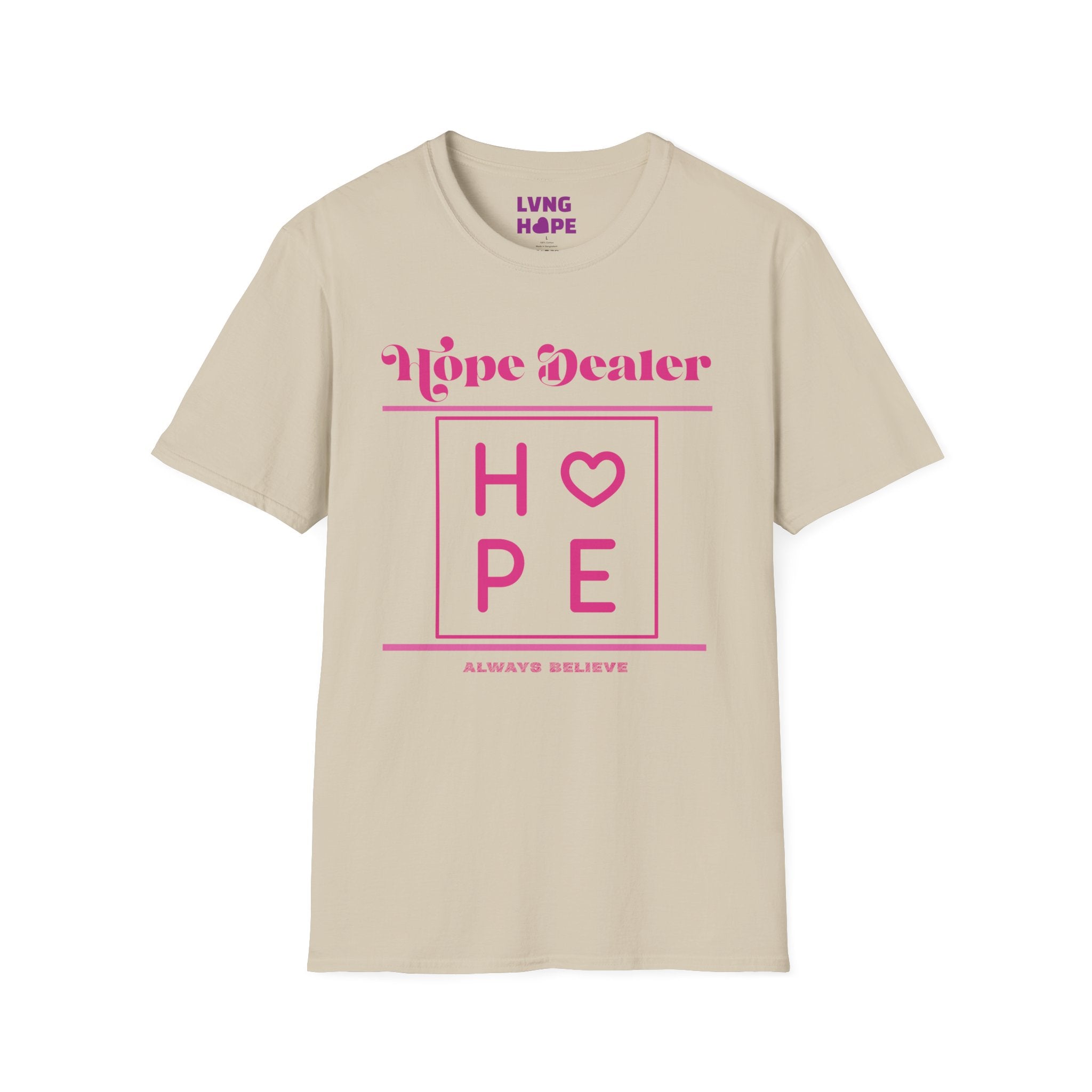Hope Dealer Graphic Tee — Pink Inspirational T-Shirt